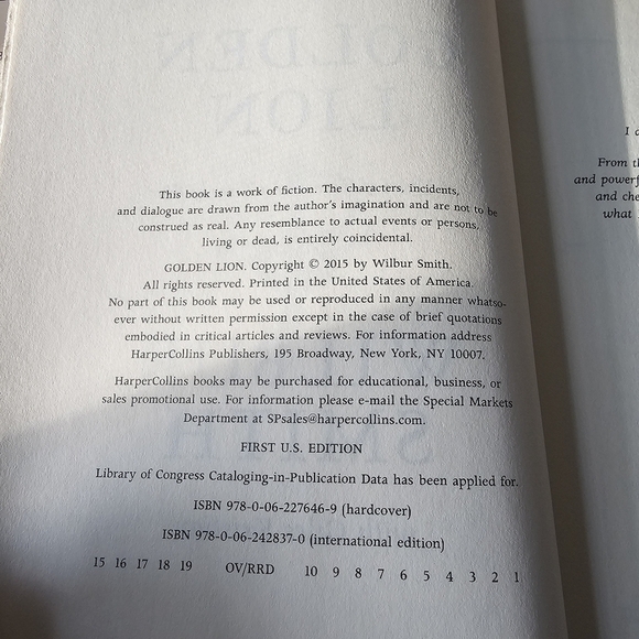 Golden Lion Novel by Giles Kristian and Wilbur Smith, Hardcover, Pre-owned - Picture 6 of 6